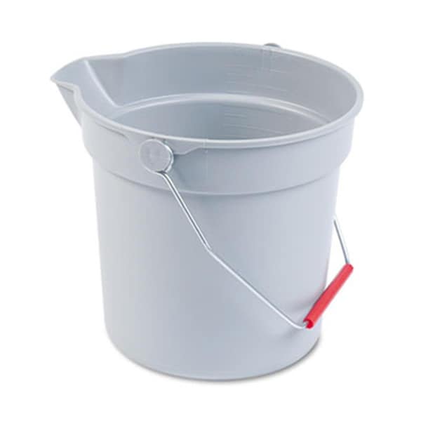 Rcp Brute 10-Quart Plastic Utility Pail 10-1/2 Diameter x 10-1/4h Gray Plastic 296300GY - main